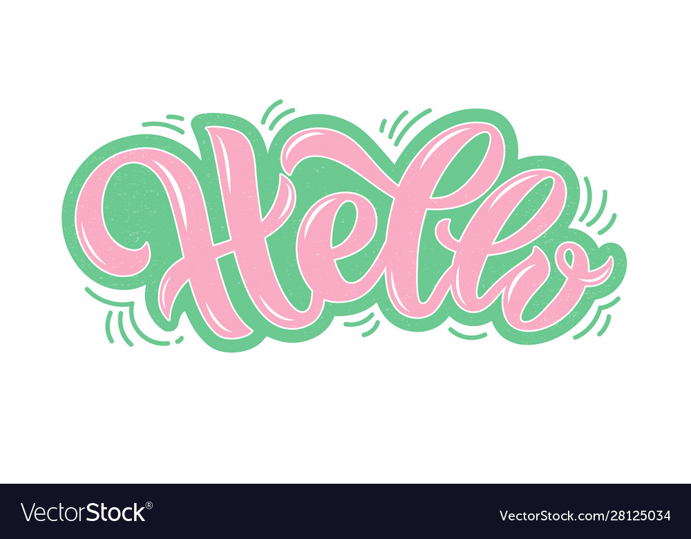 Hello calligraphy Royalty Free Vector Image - VectorStock