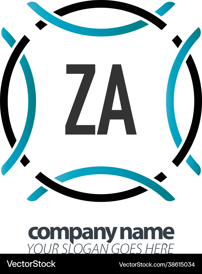 Initial letter za circle sport logo design Vector Image