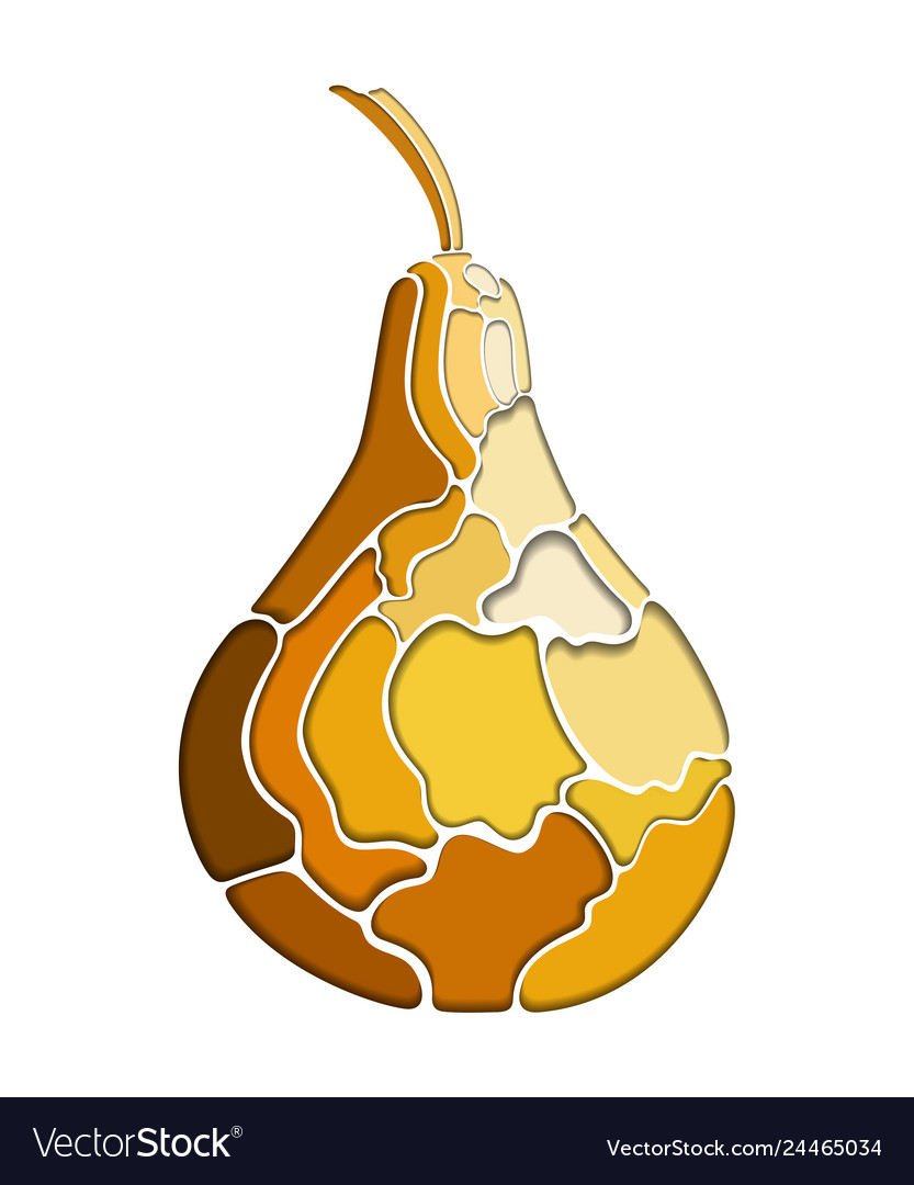 Isolated abstract pear in color on white vector image Isolated abstract pear in color on white