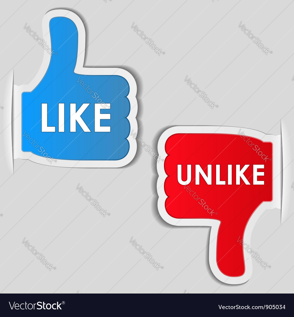 Like and unlike labels Royalty Free Vector Image