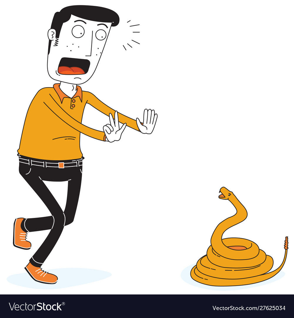 Man meets a snake