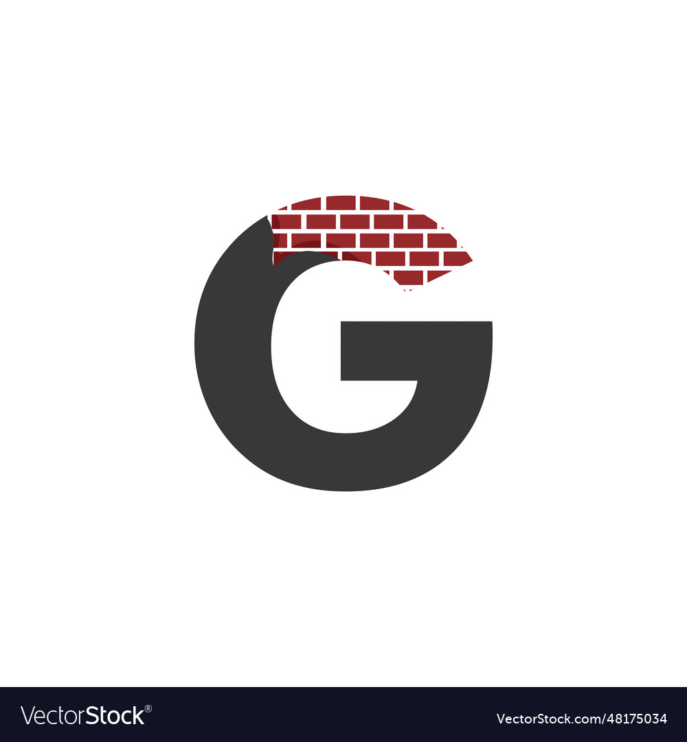 Modern initial letter with flat brick stone logo