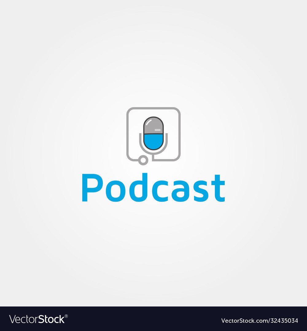 Modern podcast logo design template idea