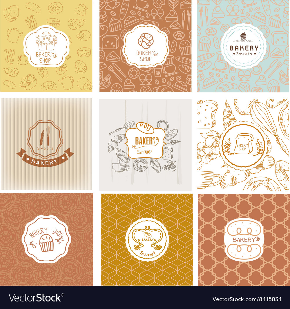 Set of bakery logo Royalty Free Vector Image - VectorStock