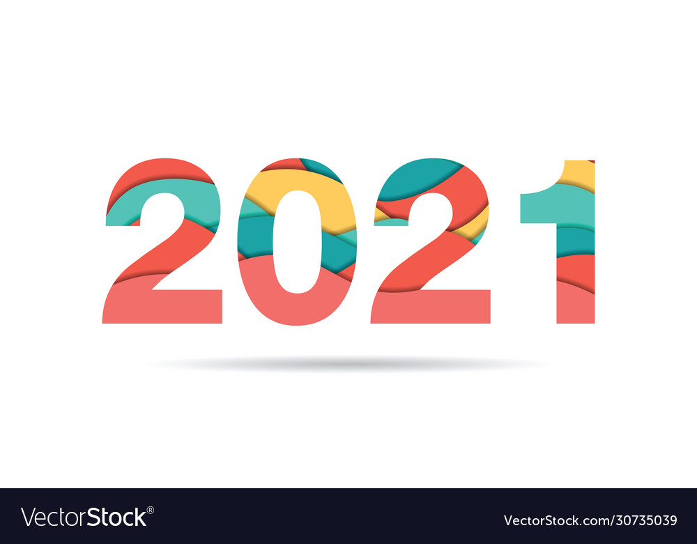 2021 on paper cut background