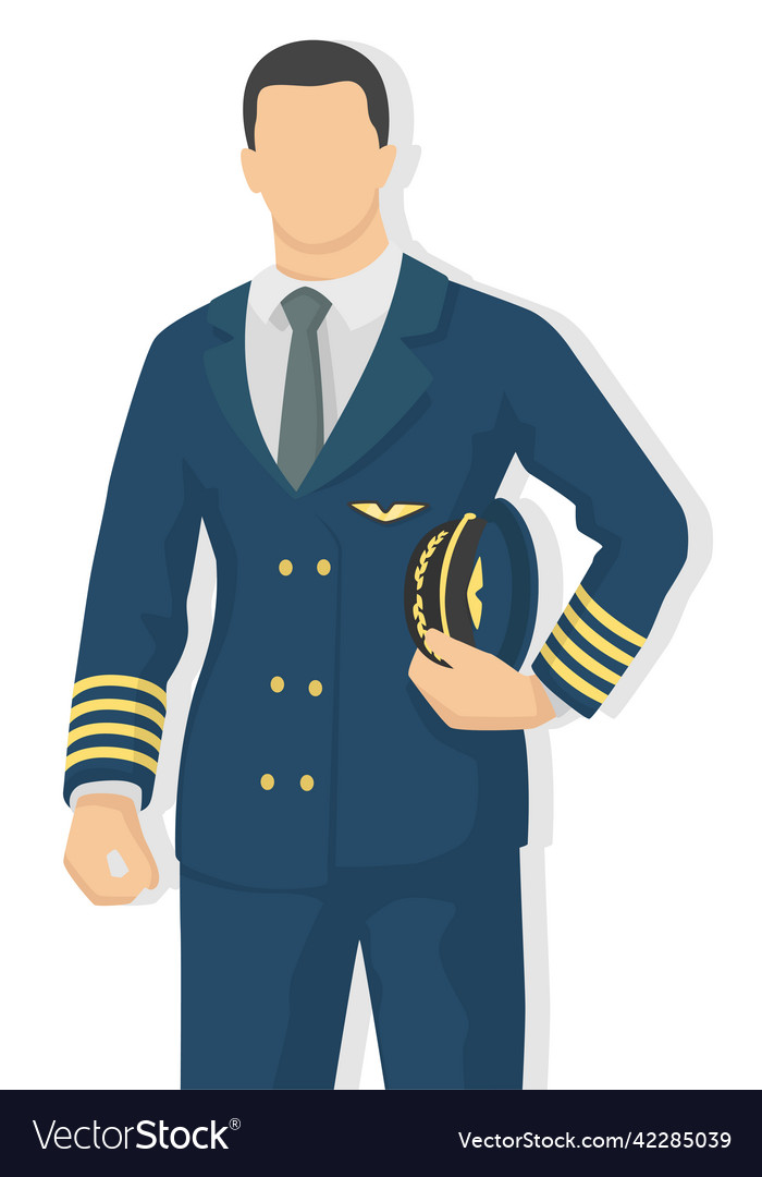 Airplane pilot in modern style Royalty Free Vector Image