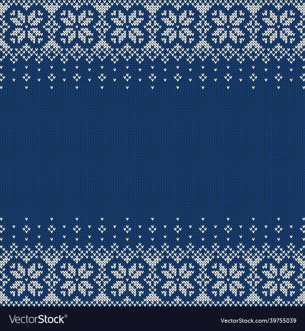 Blue and white knitted background with place vector image Blue and white knitted background with place