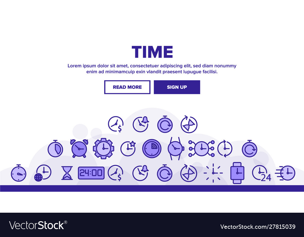 Different time clock collection icons set