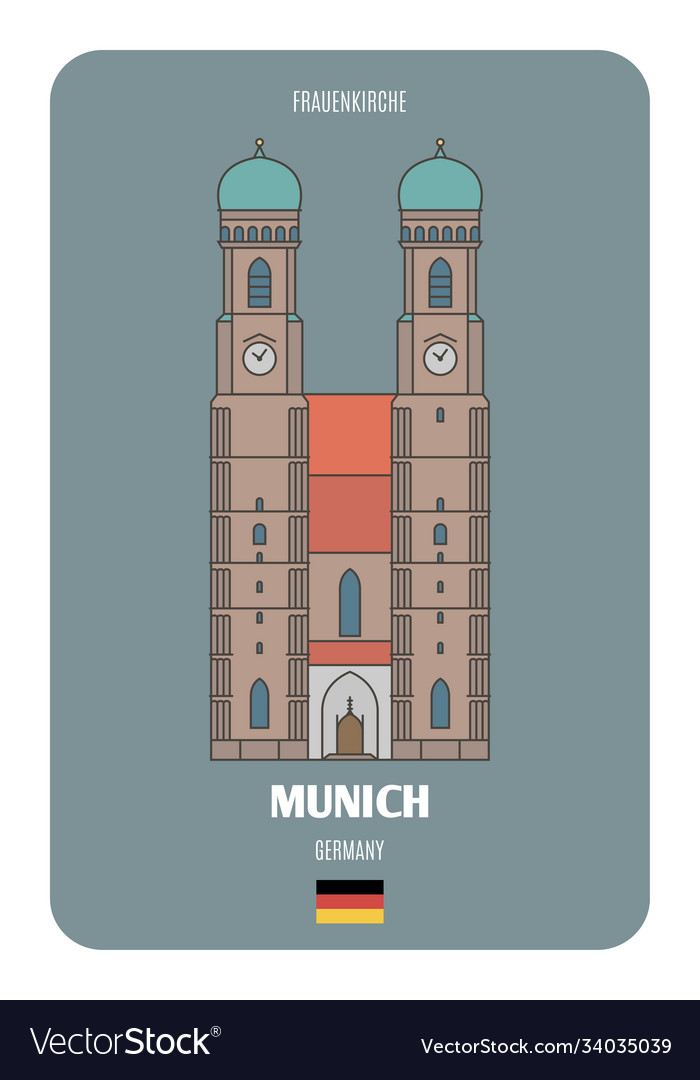 Frauenkirche in munich germany Royalty Free Vector Image