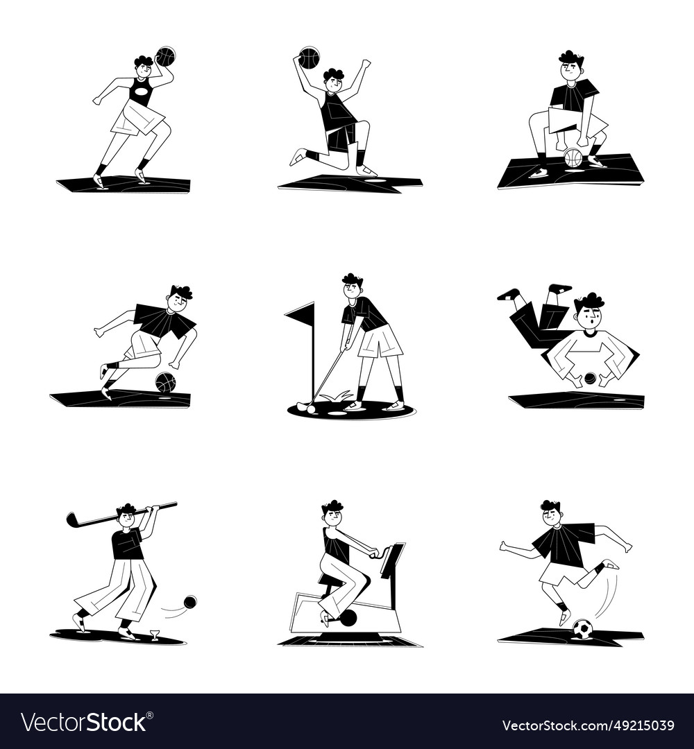 Moderne Sammlung von Sportglyphen