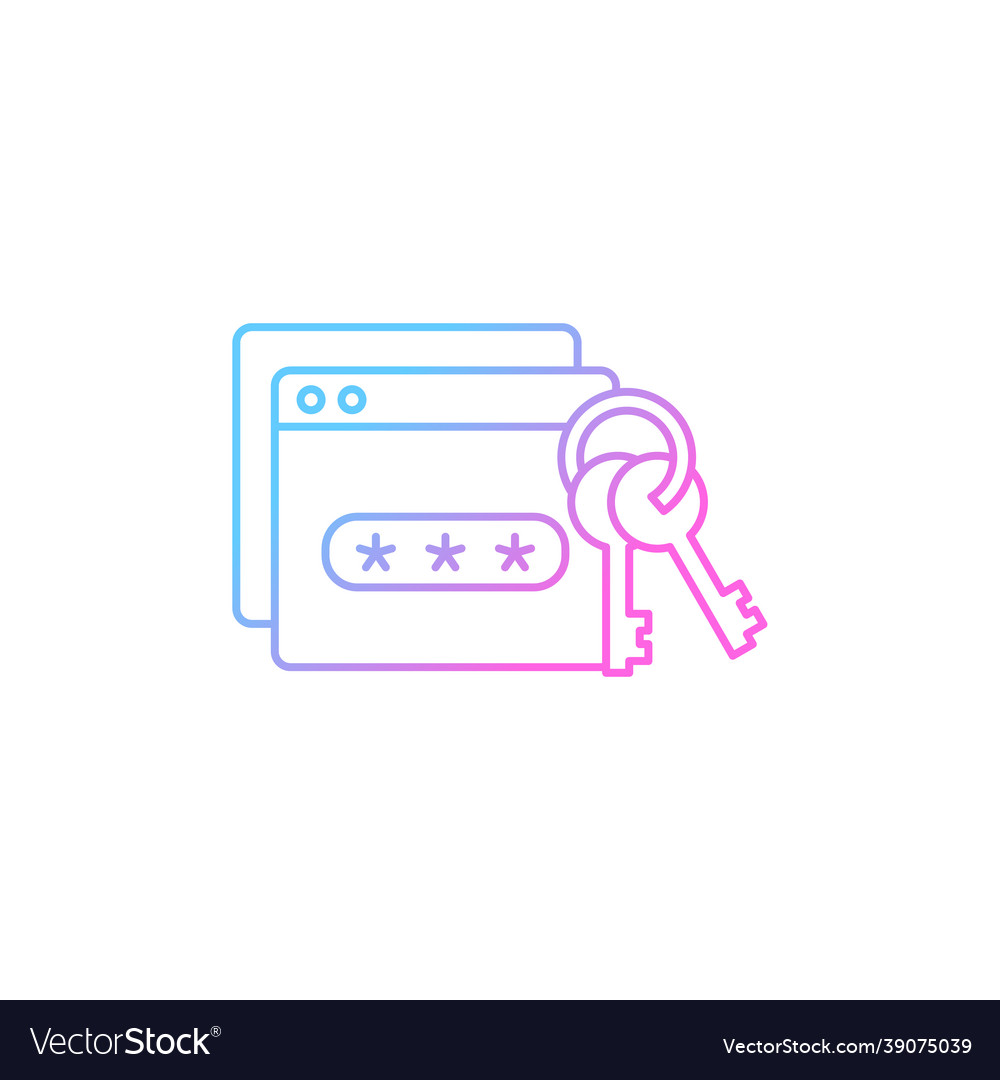 Password management gradient linear icon vector image Password management gradient linear icon