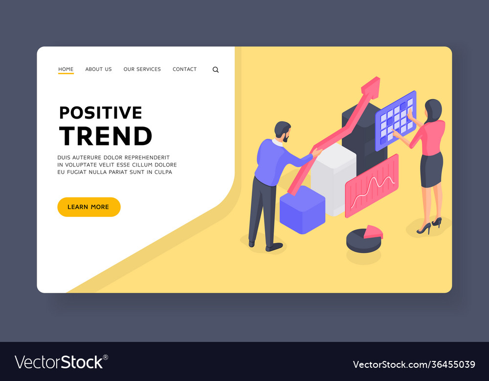 People working with rising statistic data vector image People working with rising statistic data