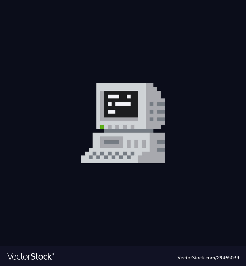 Retro personal computer with terminal console Vector Image