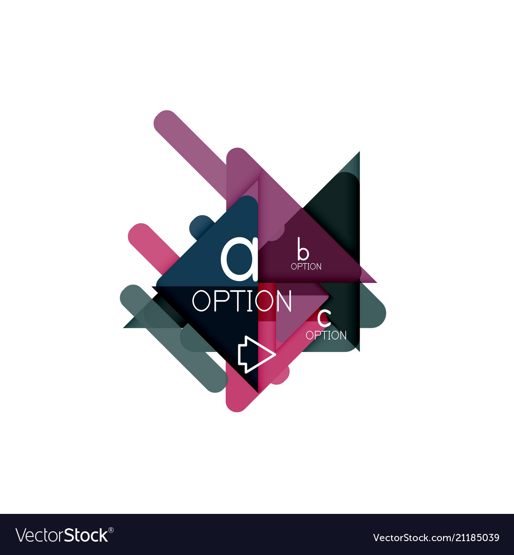 Triangle data visualization design option vector image Triangle data visualization design option
