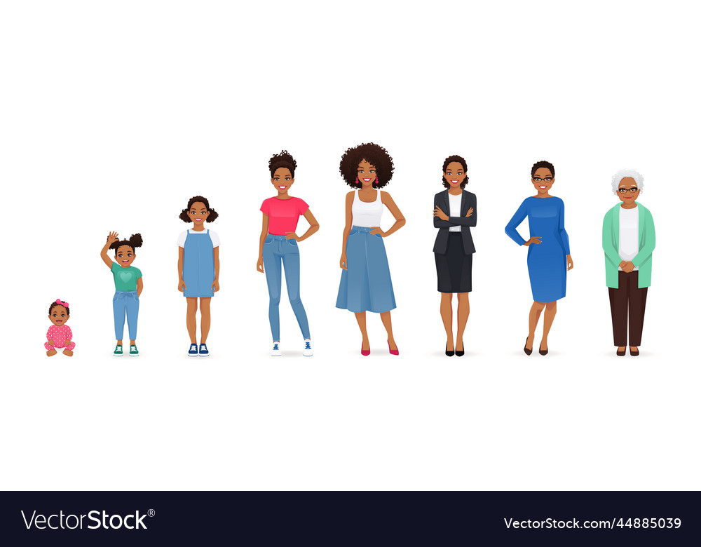 Woman life stages Royalty Free Vector Image - VectorStock