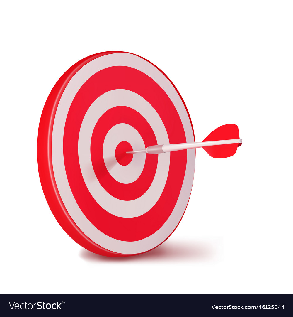 3d render icon of a target with an arrow market