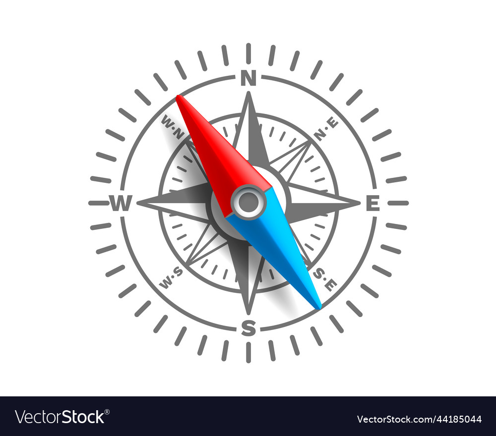 Compass on a white background arrow navigation vector image Compass on a white background arrow navigation