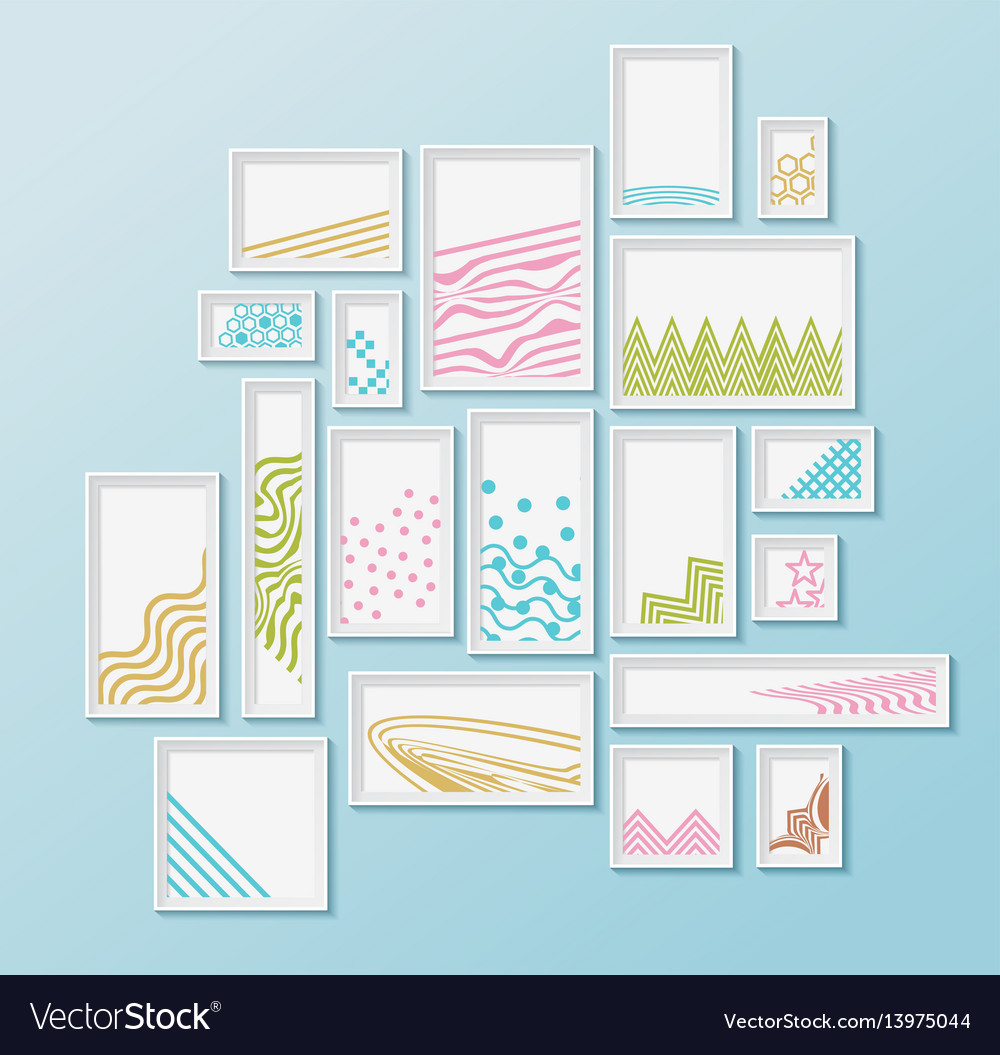 Different pictire frames with simple colorful vector image Different pictire frames with simple colorful