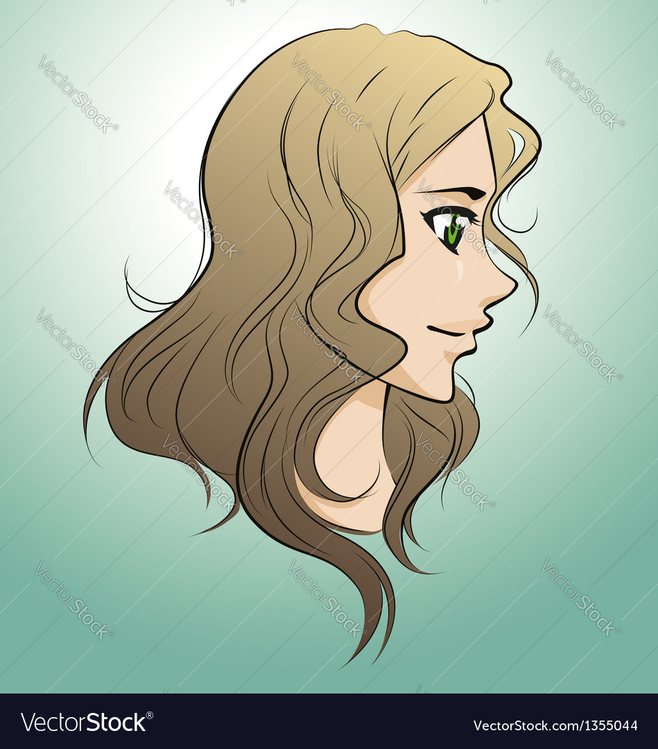 Drawing Beautiful Girl Face Royalty Free Vector Image