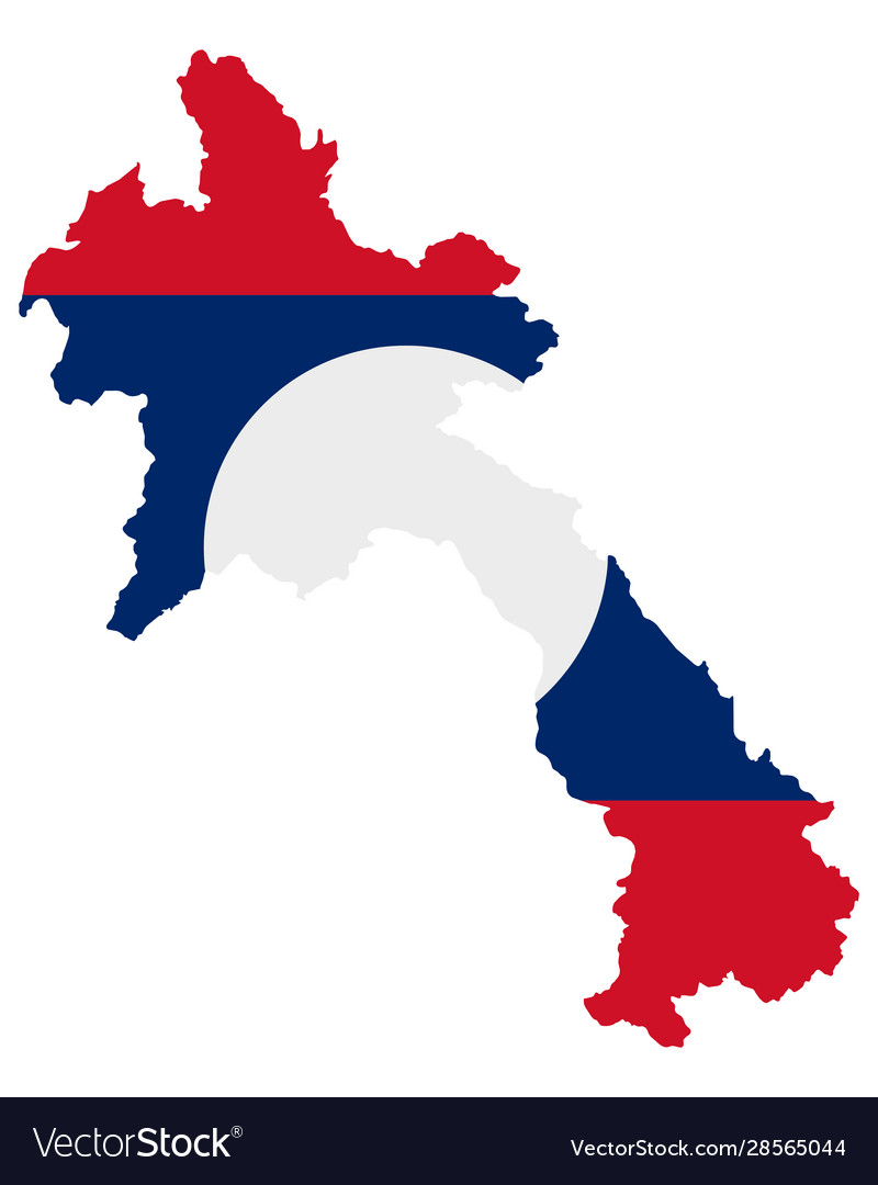 Flag in map laos Royalty Free Vector Image - VectorStock