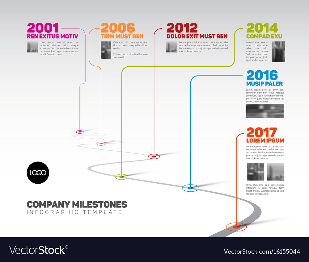 Infographic company milestones timeline template Vector Image