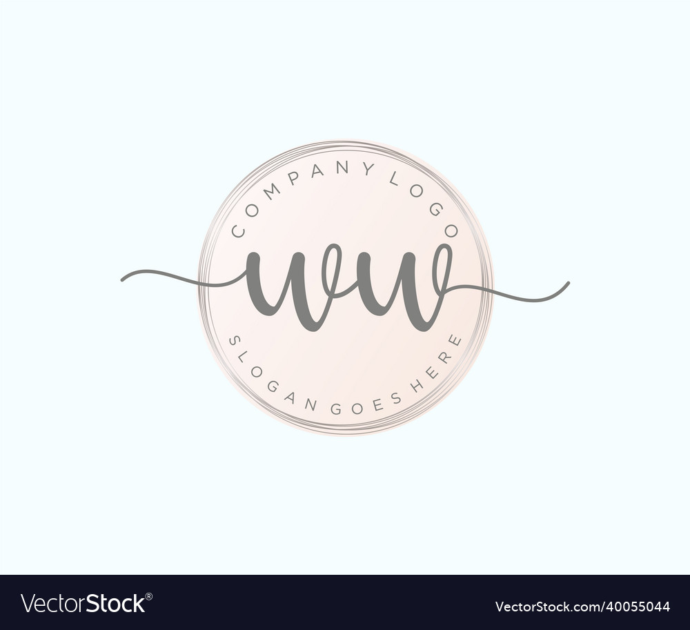 Initial ww feminine logo usable for nature salon Vector Image