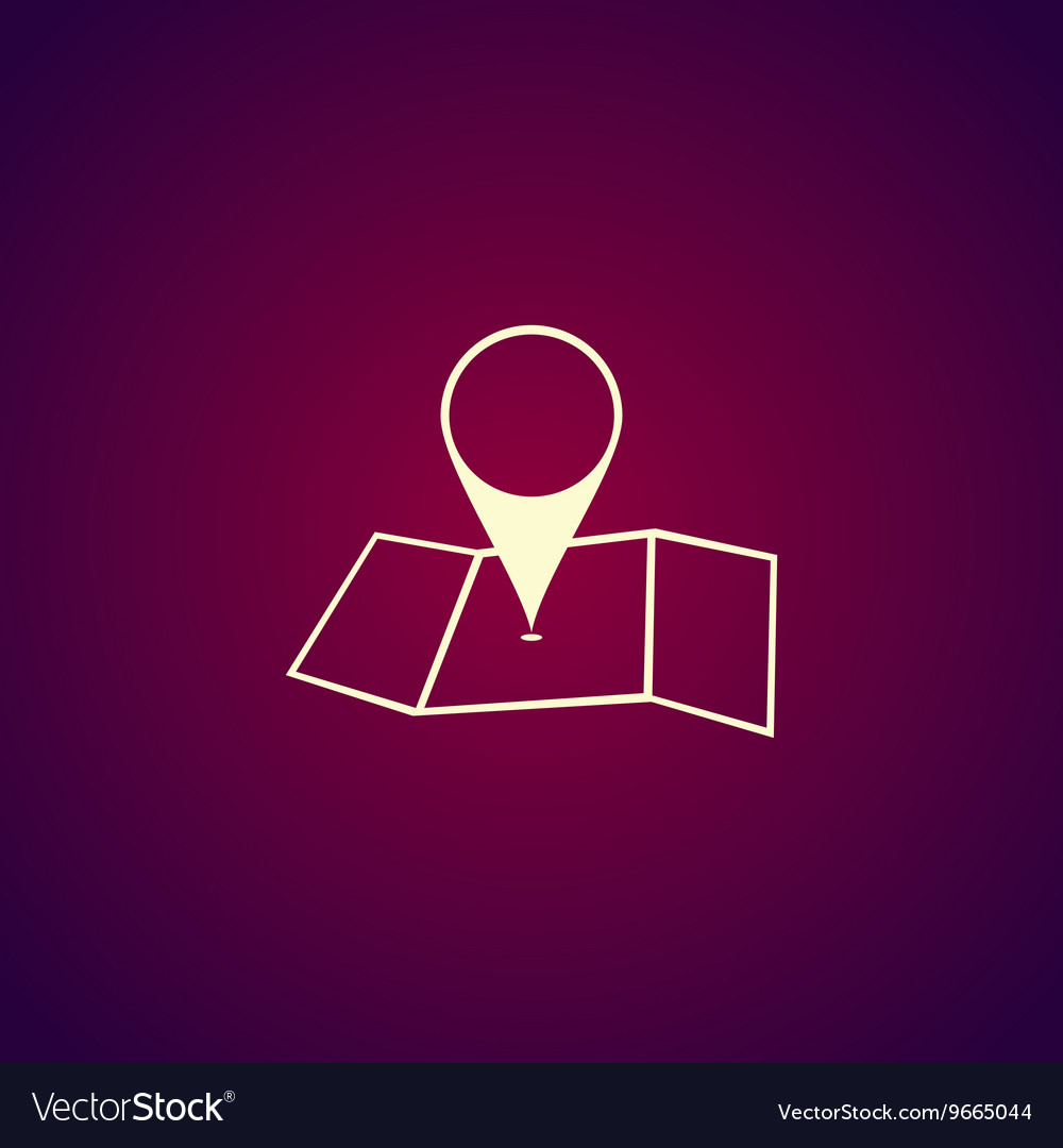 Map with pointer icon flat