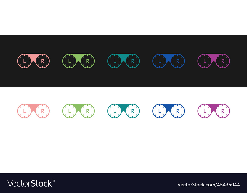 Set Kontaktlinsen-Container-Symbol isoliert auf schwarz