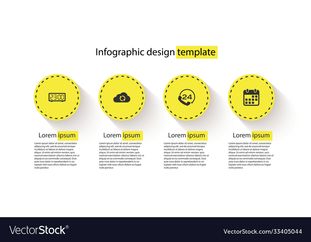 Set digital alarm clock cloud sync refresh vector image Set digital alarm clock cloud sync refresh