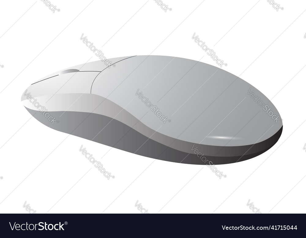 Simple Computer Mouse on White Background