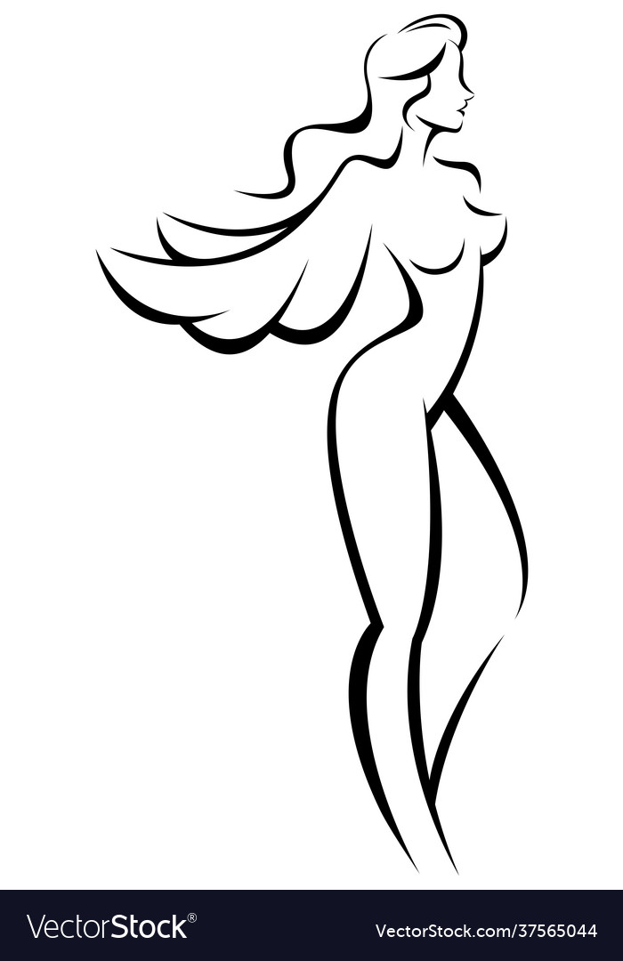 Stilisierte Silhouette eine Frau Vogel mit Flügel Sym