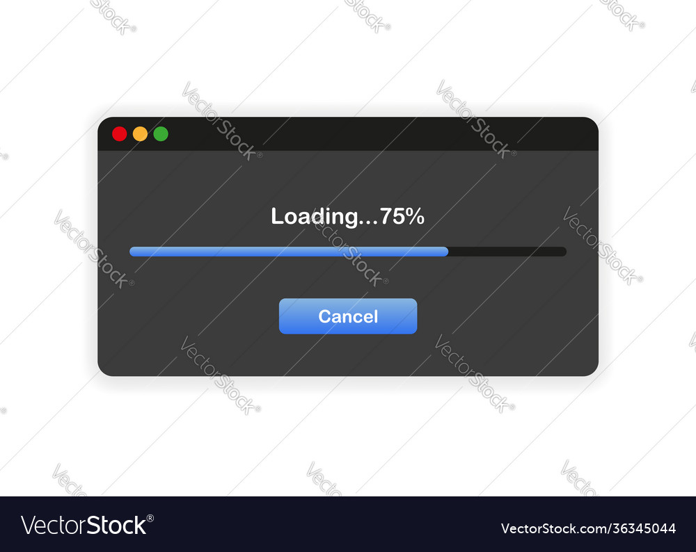 Window user interface loading 75 system Royalty Free Vector
