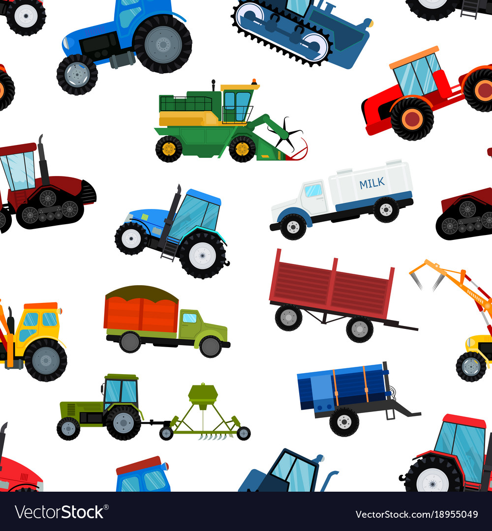 Agriculture tractor machine industrial farm Vector Image