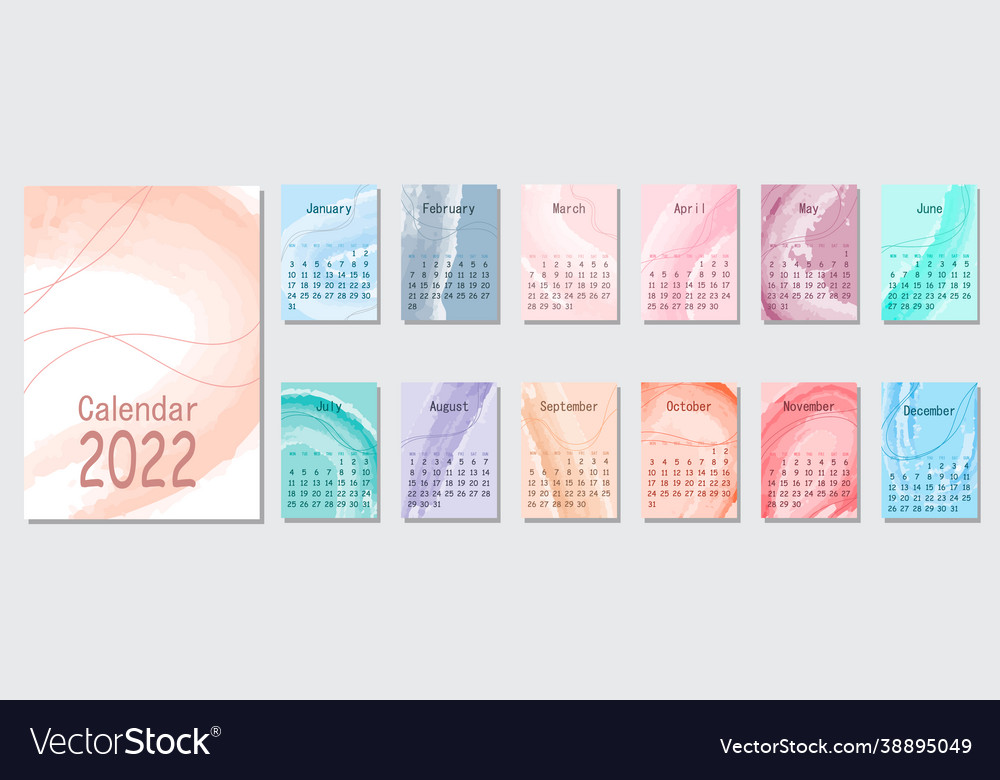 Calendar or planner 2022 template with abstract