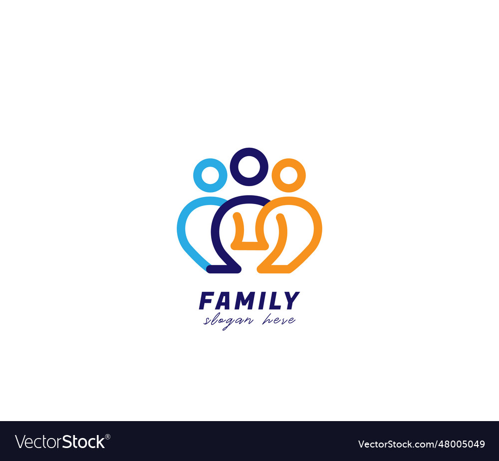 Family link logo design Royalty Free Vector Image