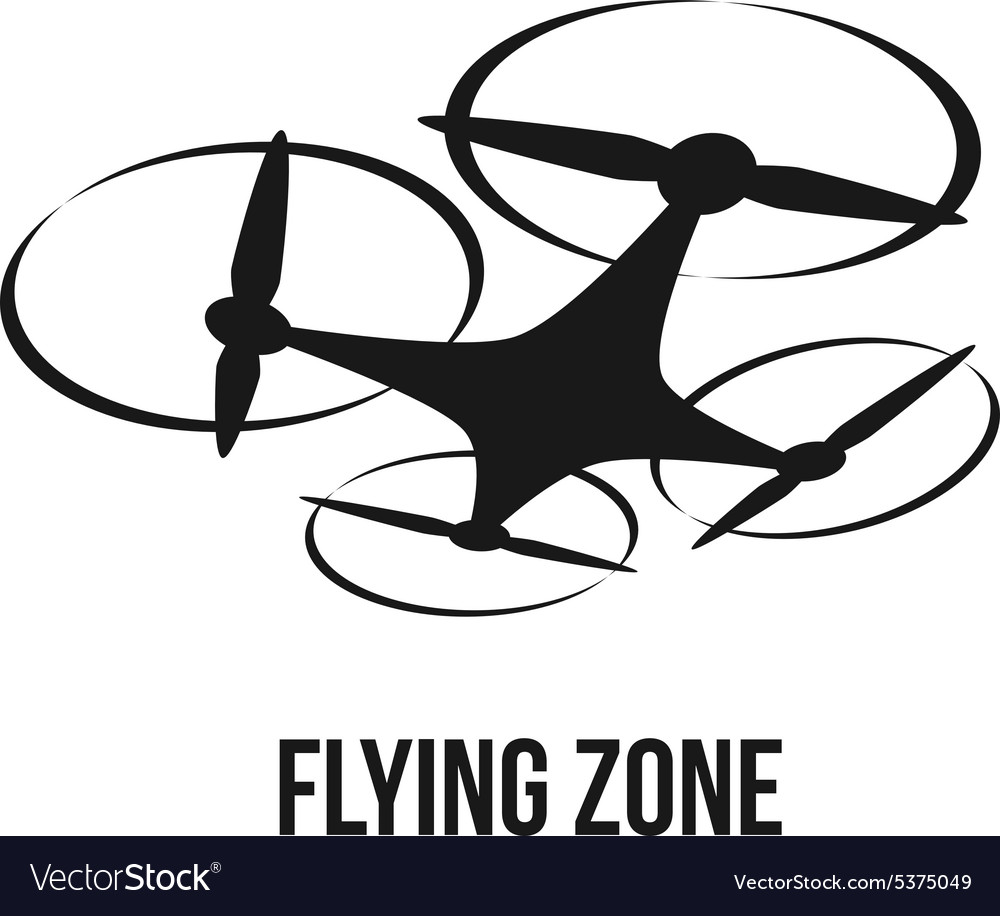 flying quadcopter drone logo royalty free vector image vectorstock