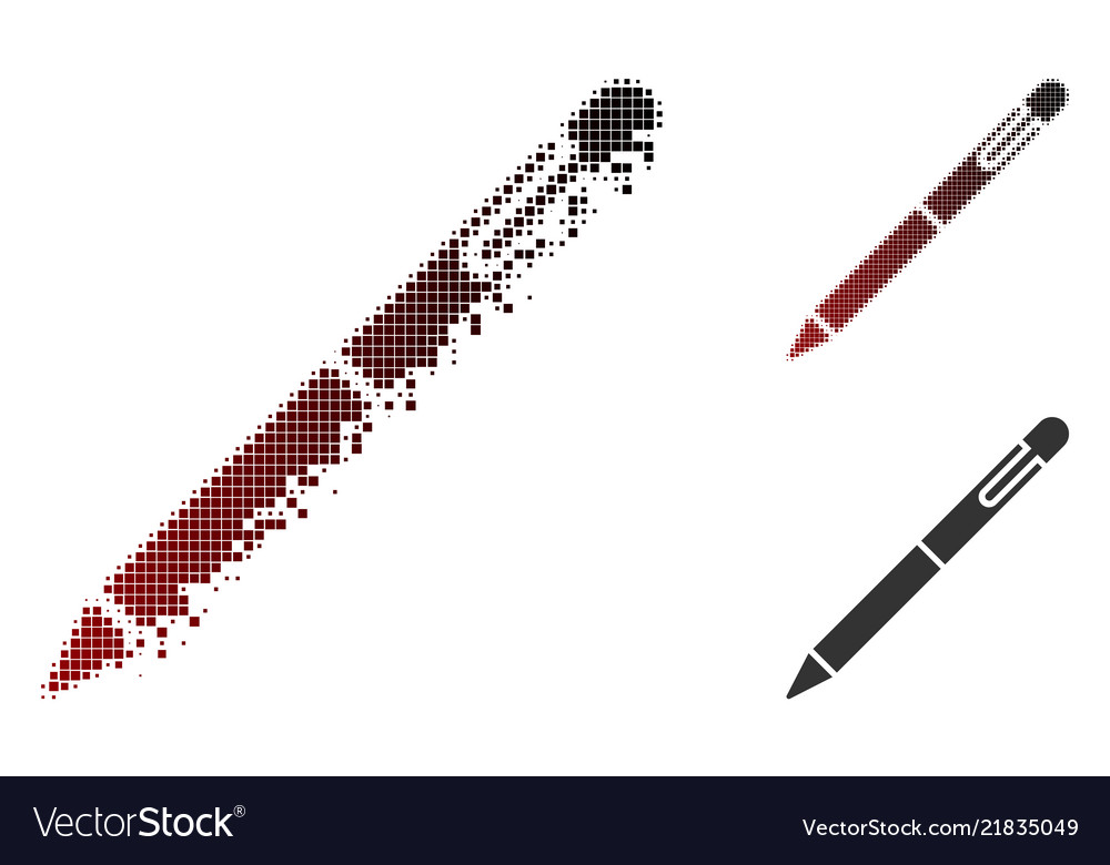 Fractured pixelated Halfton Pen-Symbol