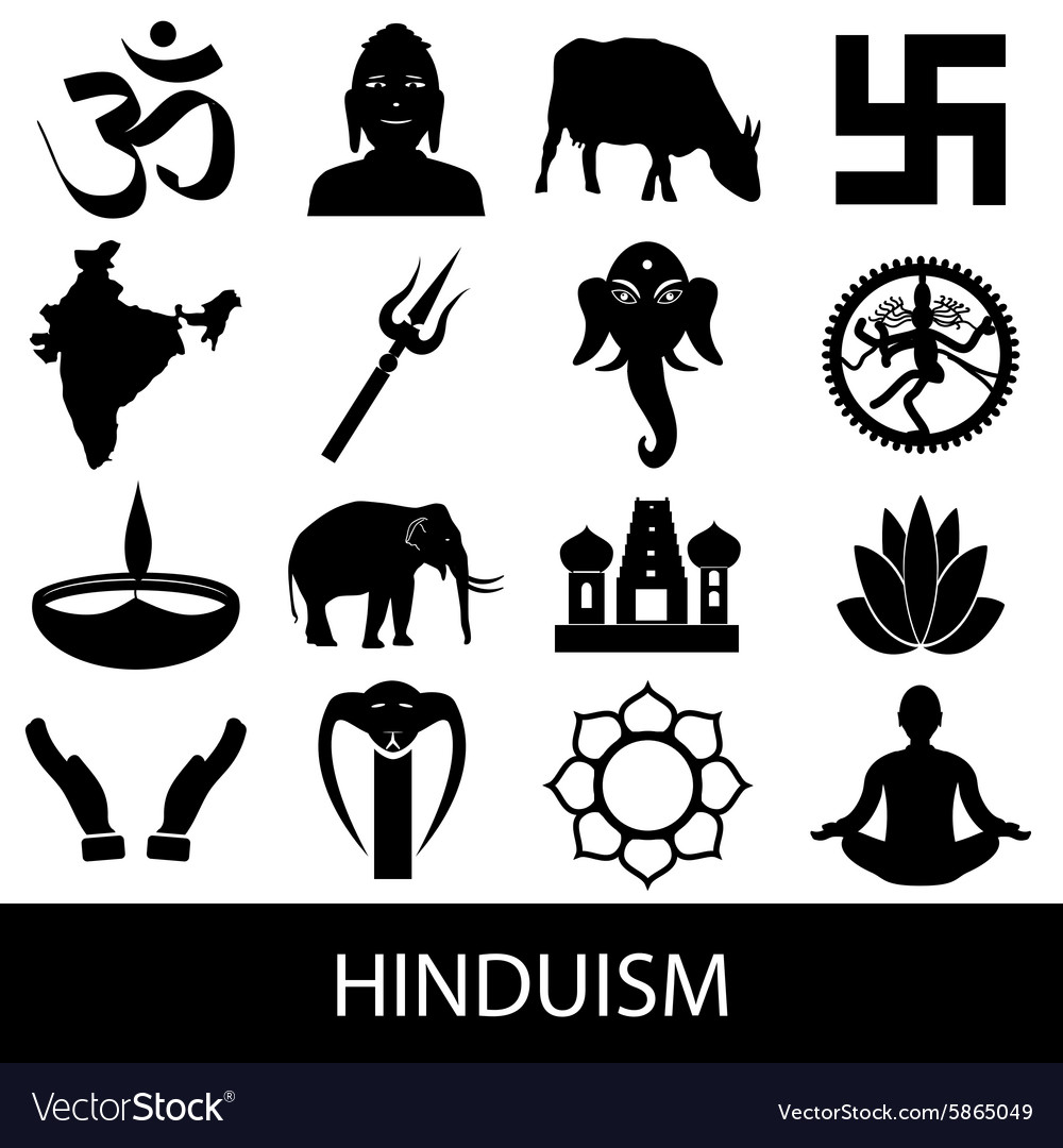 hinduism-religions-symbols-set-icons-eps10-vector-image