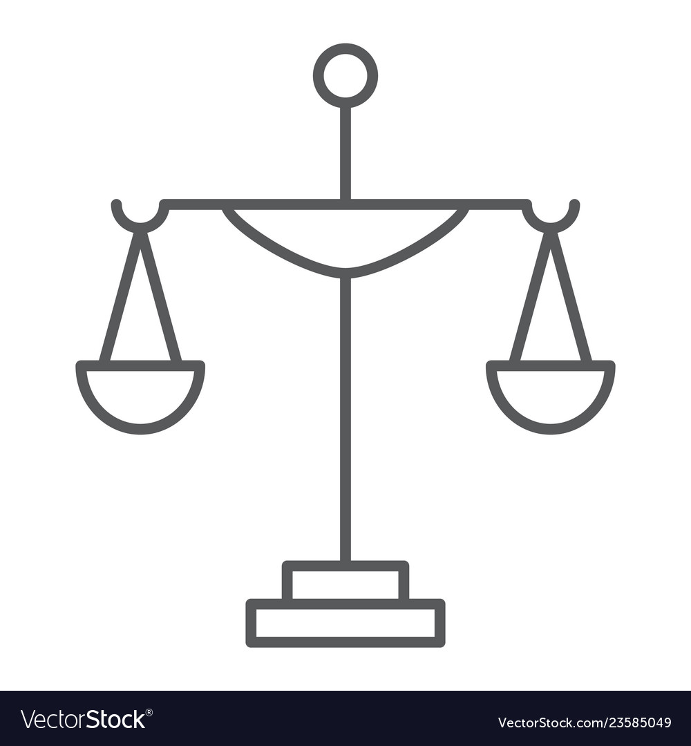 Justiz Dünne Linie Icon Gericht und Recht Maßstab Zeichen vector image Justiz Dünne Linie Icon Gericht und Recht Maßstab Zeichen