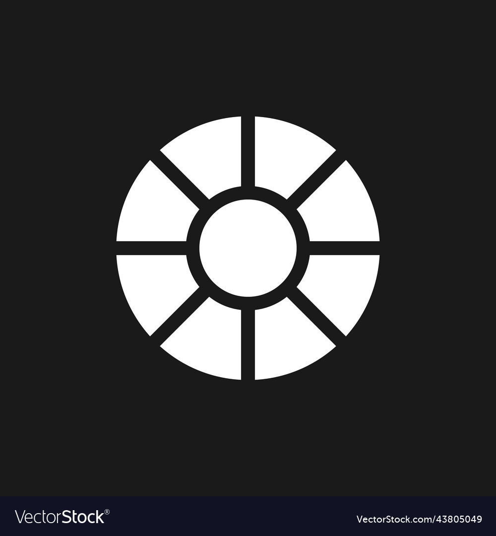 Lens filter dark mode glyph ui icon Royalty Free Vector