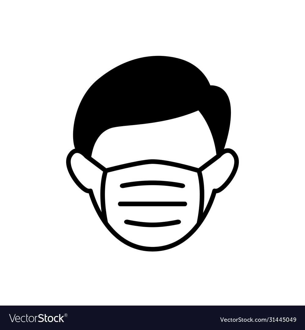 Interessant Indeholde Frosset Man with medical mask icon avoid covid-19 Vector Image