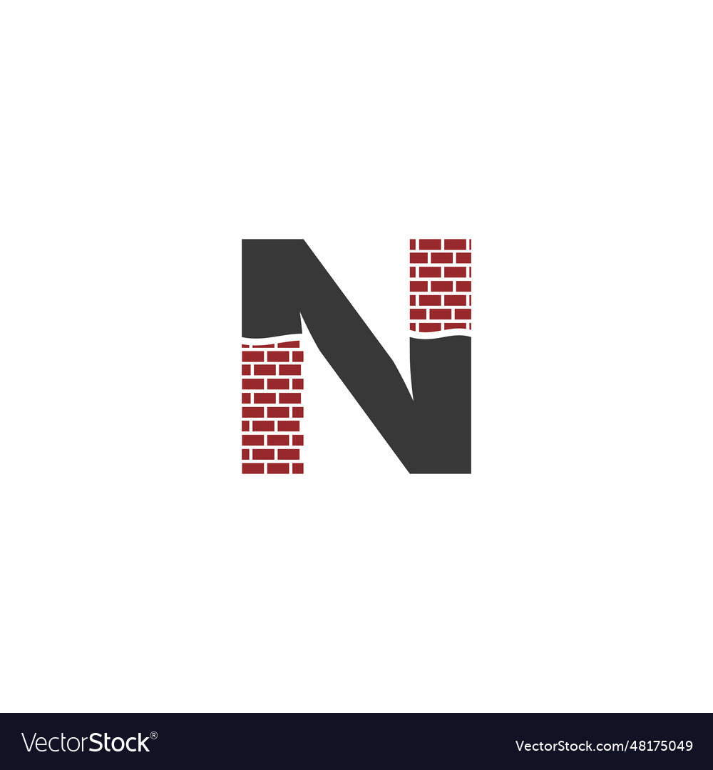 Modern initial letter with flat brick stone logo