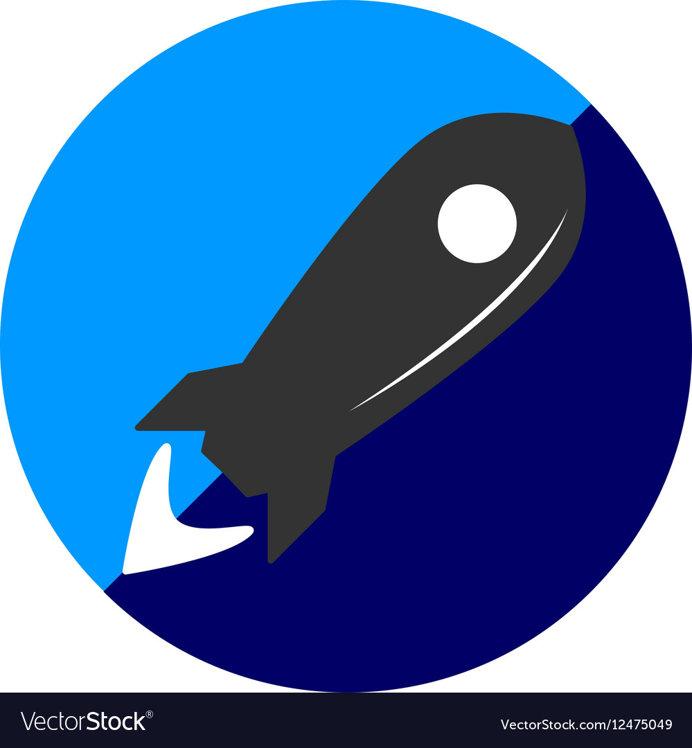 Rocket or development icon of set flat