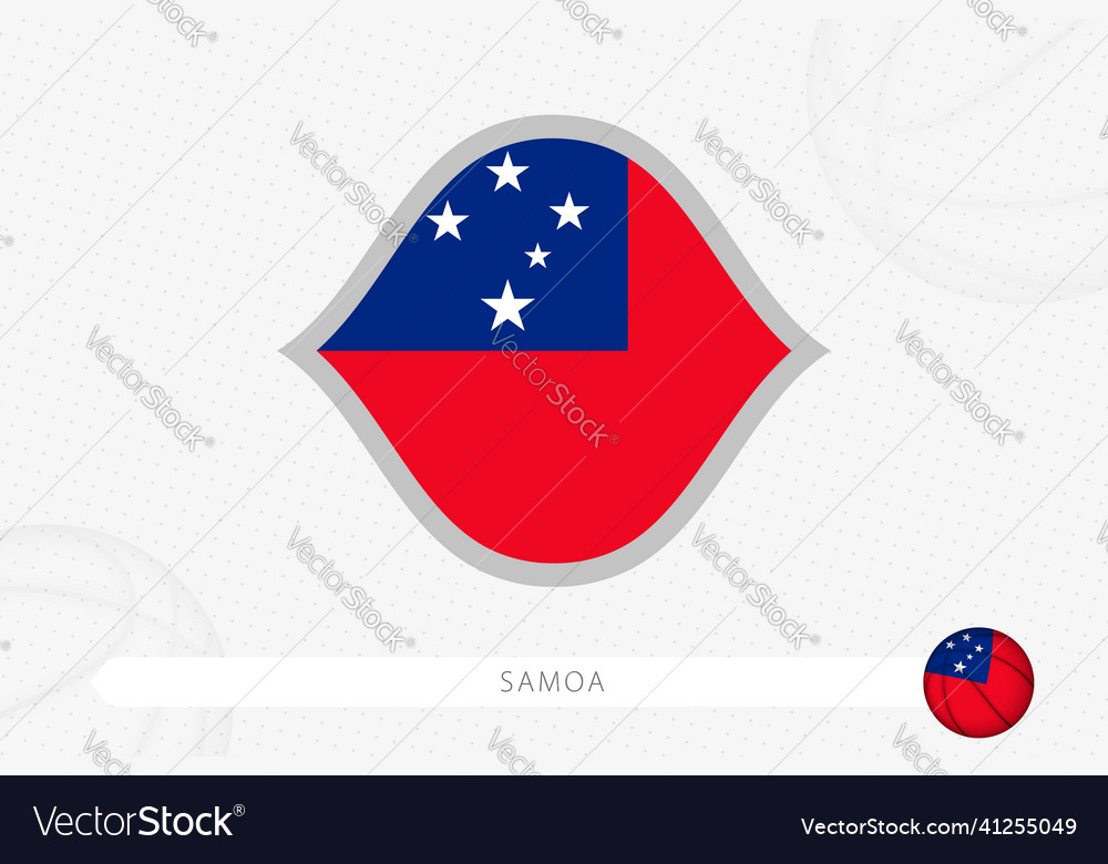 Samoa flag for basketball competition on gray