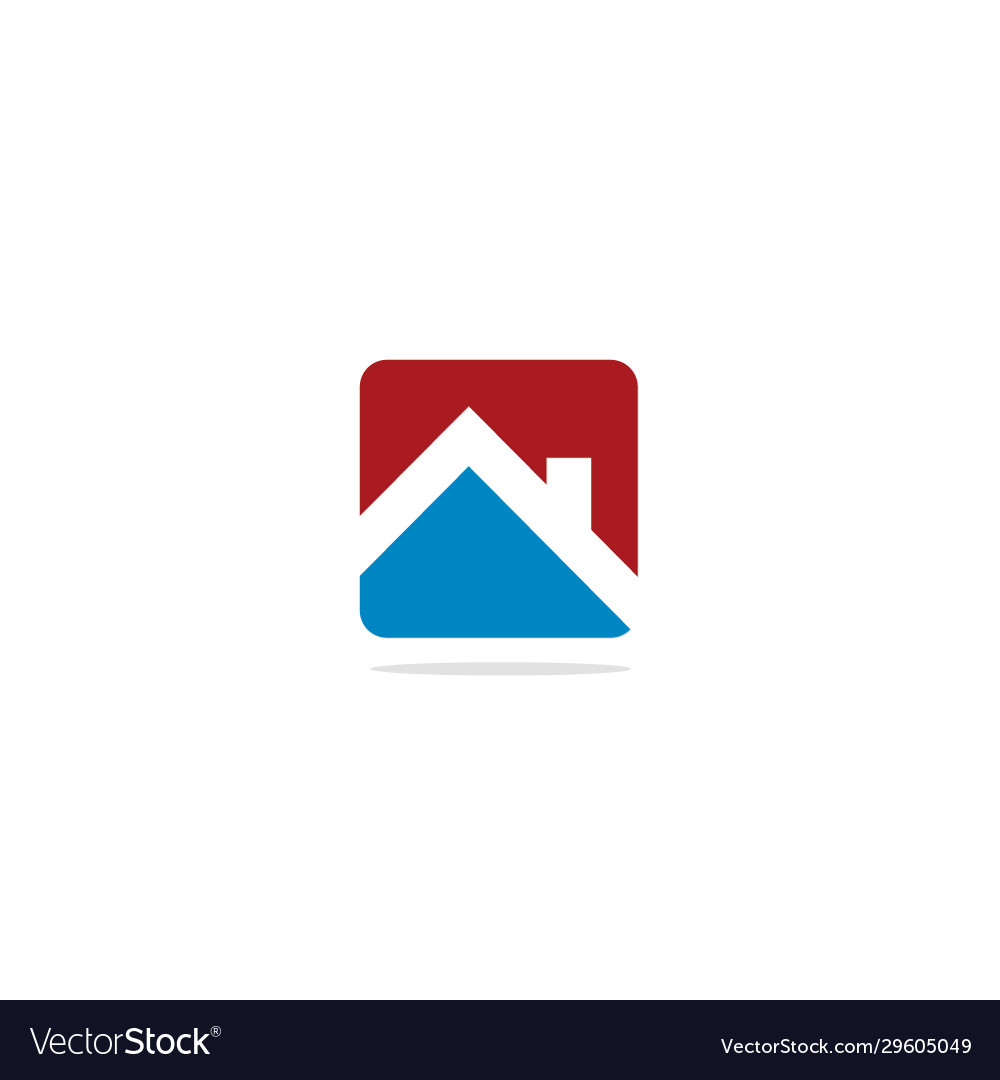 Square home realty logo Royalty Free Vector Image