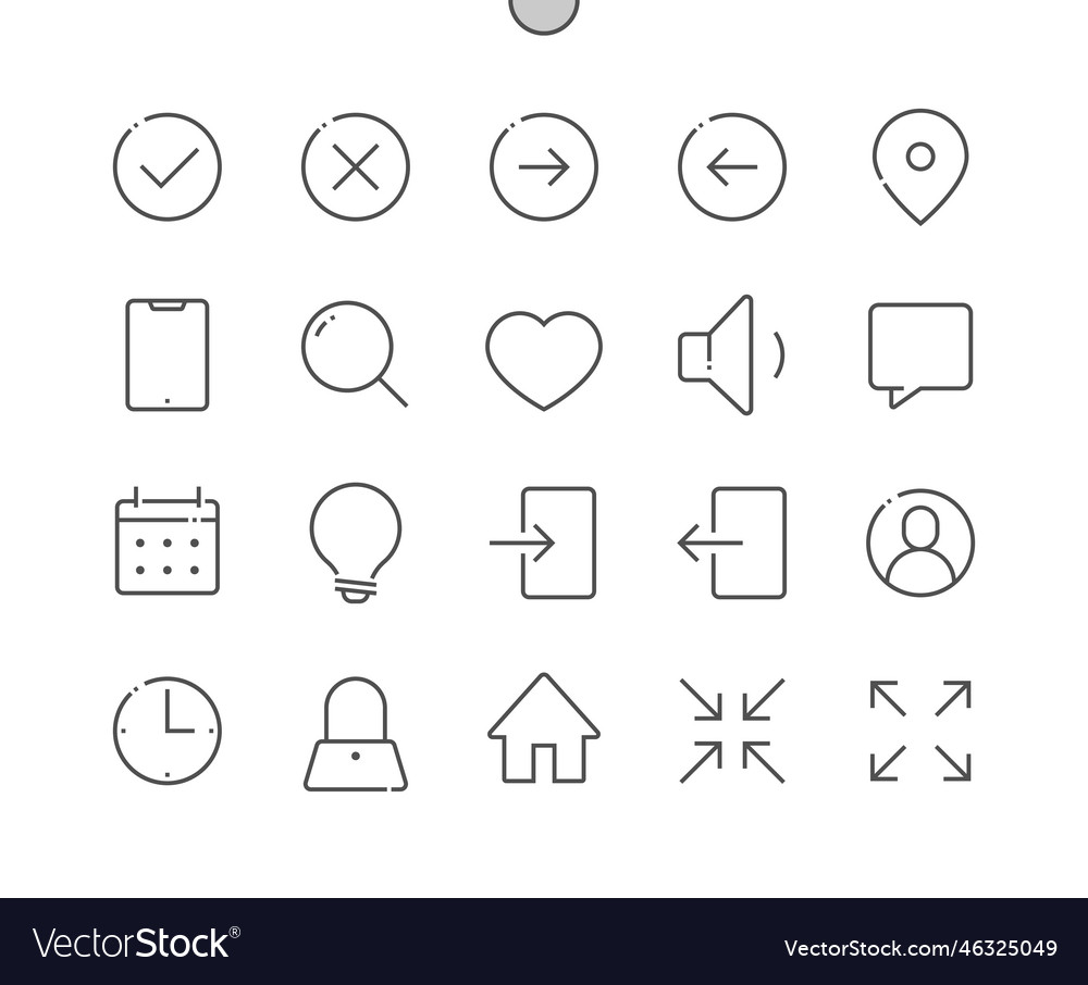 Ui collection approve and cancel minimize vector image Ui collection approve and cancel minimize