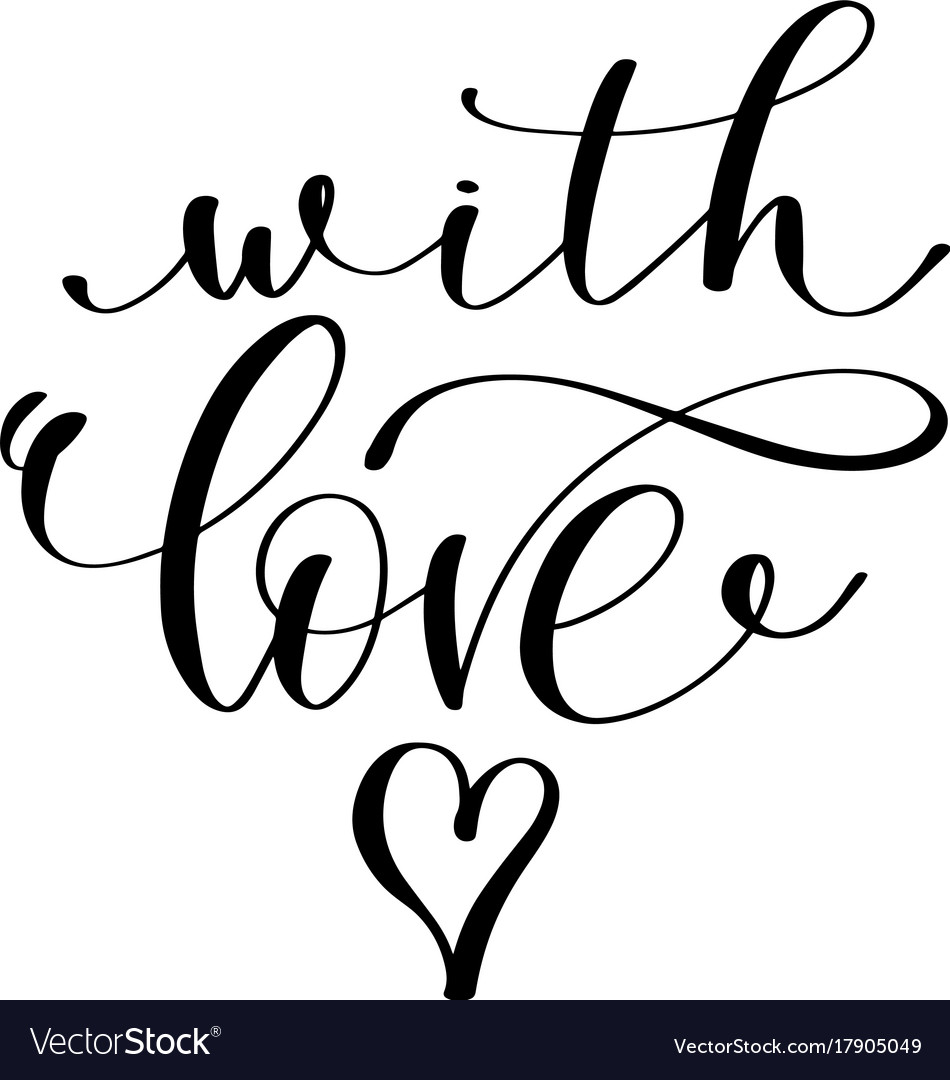 With love hand lettering inscription Royalty Free Vector