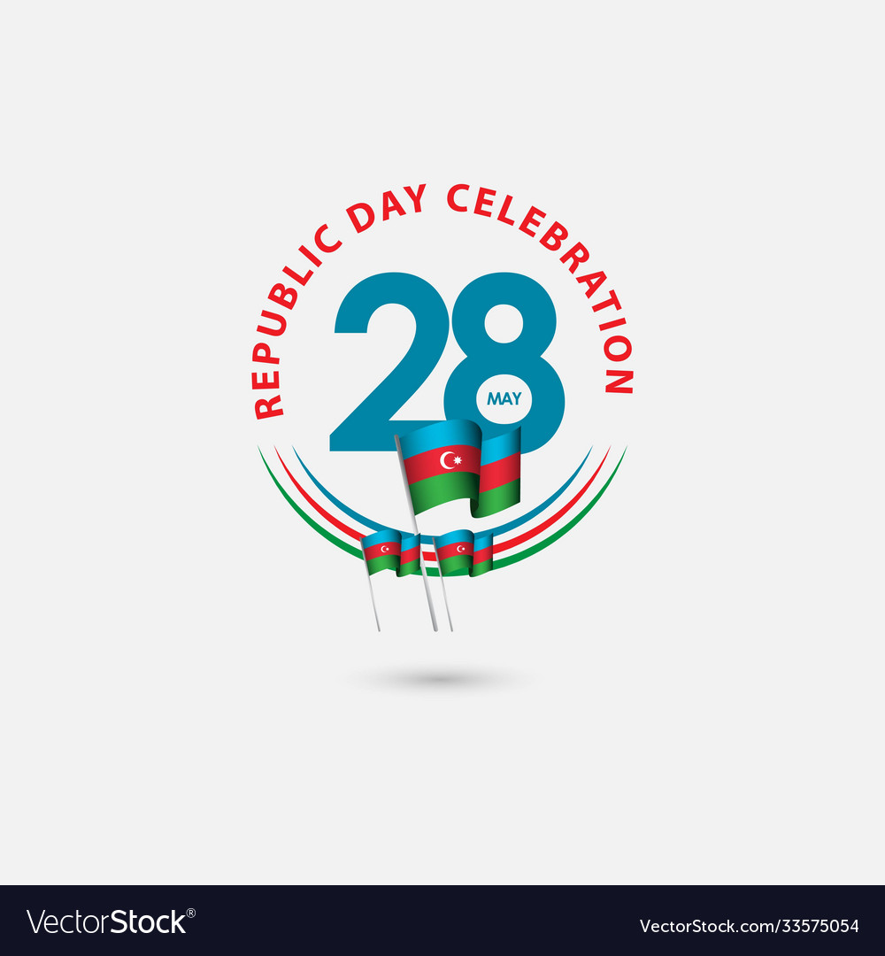 28 year azerbaijan republic day celebration Vector Image