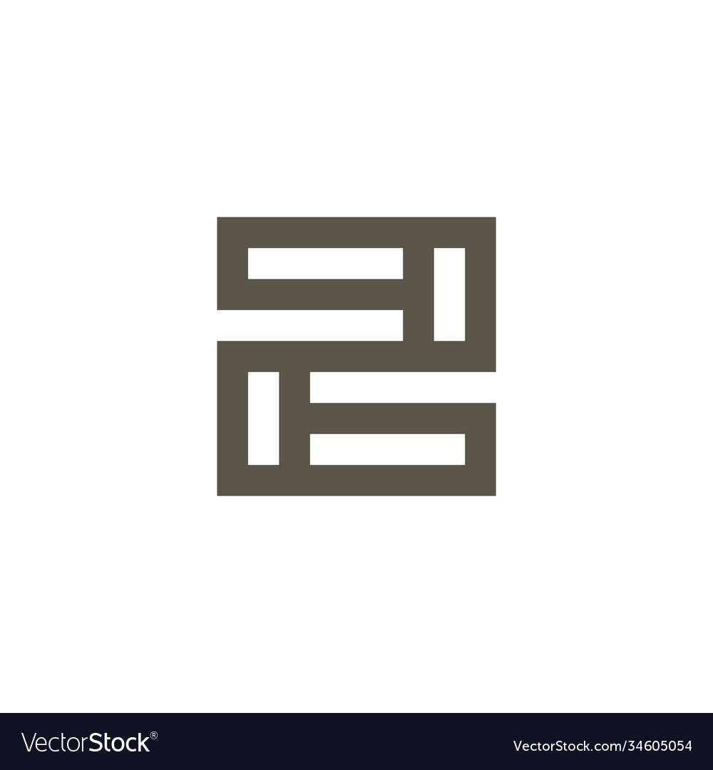 Abstract number 2 simple square geometric line