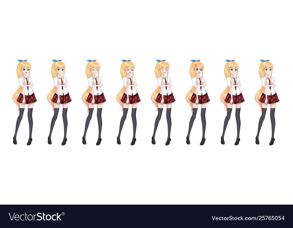 Anime manga schoolgirl plaid rote Rock Krawatte Muster